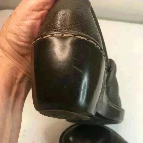 Born Brown leather slip on loafers wedge heel size 8M/39 runs small. - Picture 6 of 8